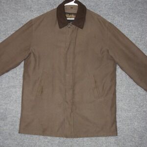 Bill Blass Barn Coat Mens 44 Reg Brown Zip Out Liner Suede Collar Jacket